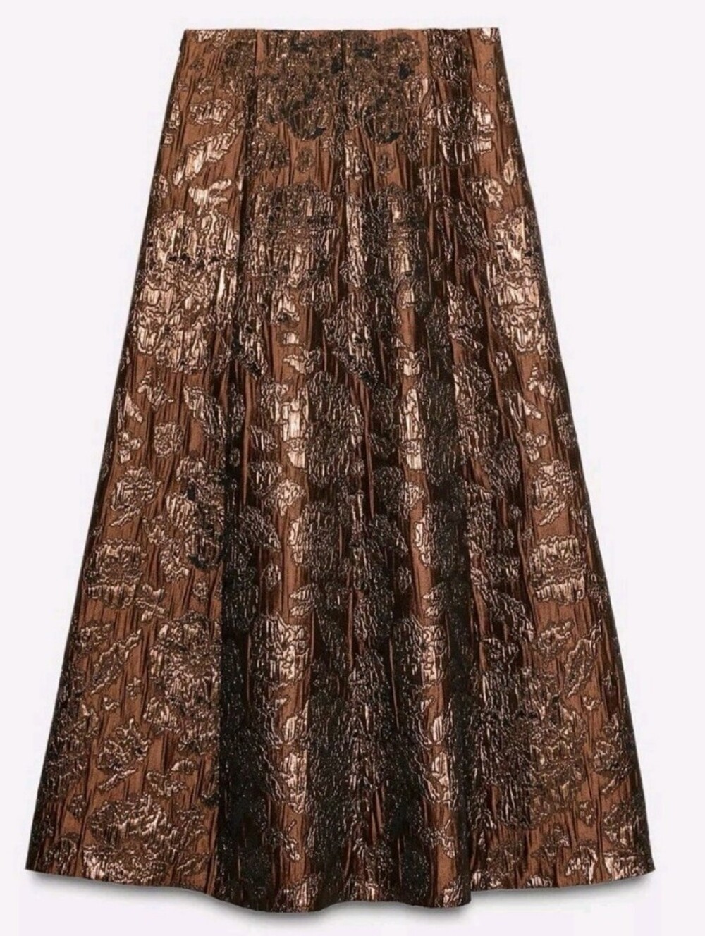 ZARA Highly Sought-after Shiny Metallic Jacquard Cape Skirt - Picture 6 of 12